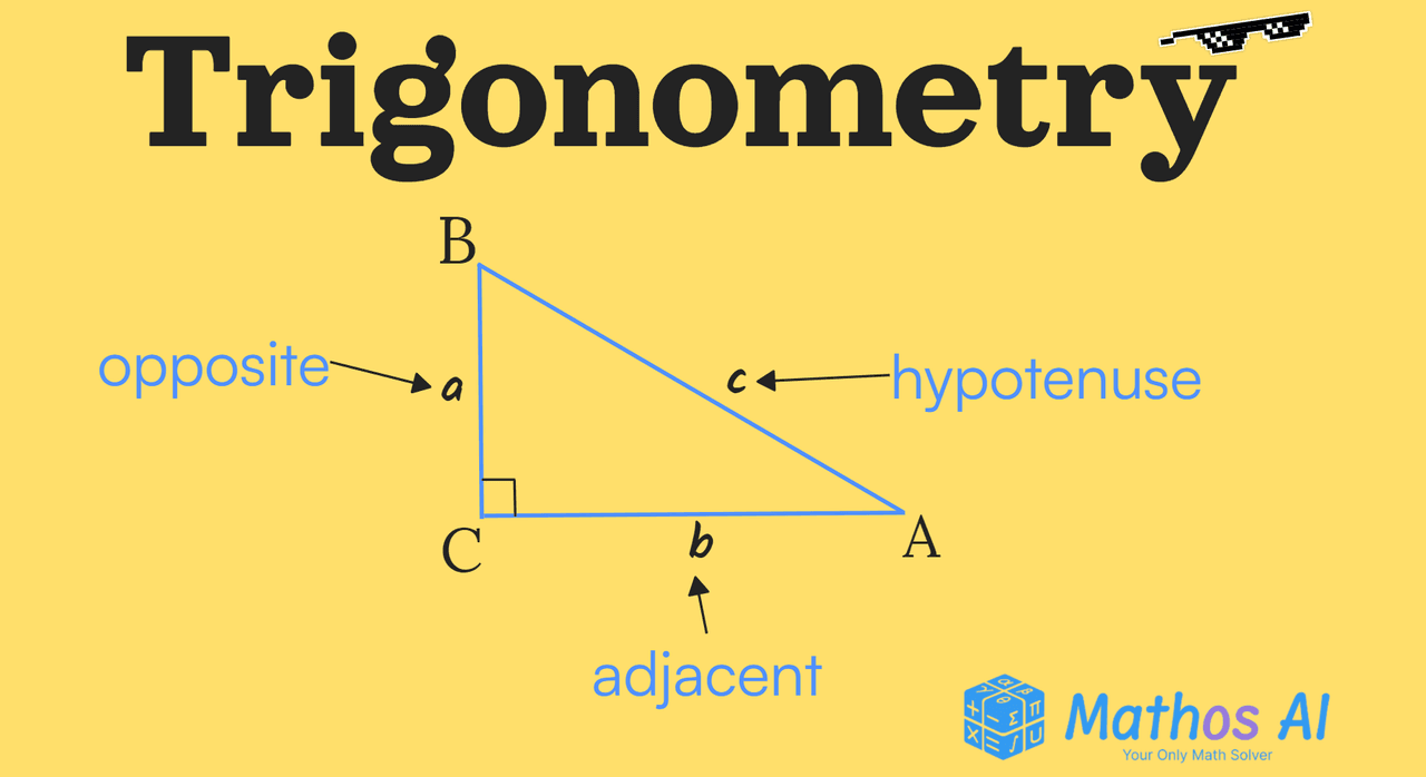 Trigonometry text with a triangle from Mathos AI